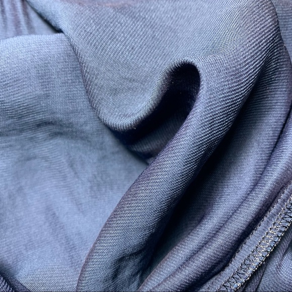 Silky Breezy Electric Navy Blue Loose Romper Off Shoulder Elastic Hems Size M/L - Picture 10 of 10